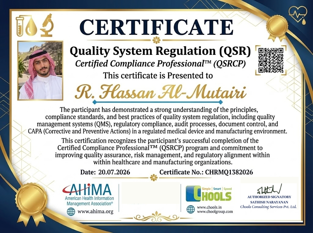 Healthcare and Pharma Program Certificate